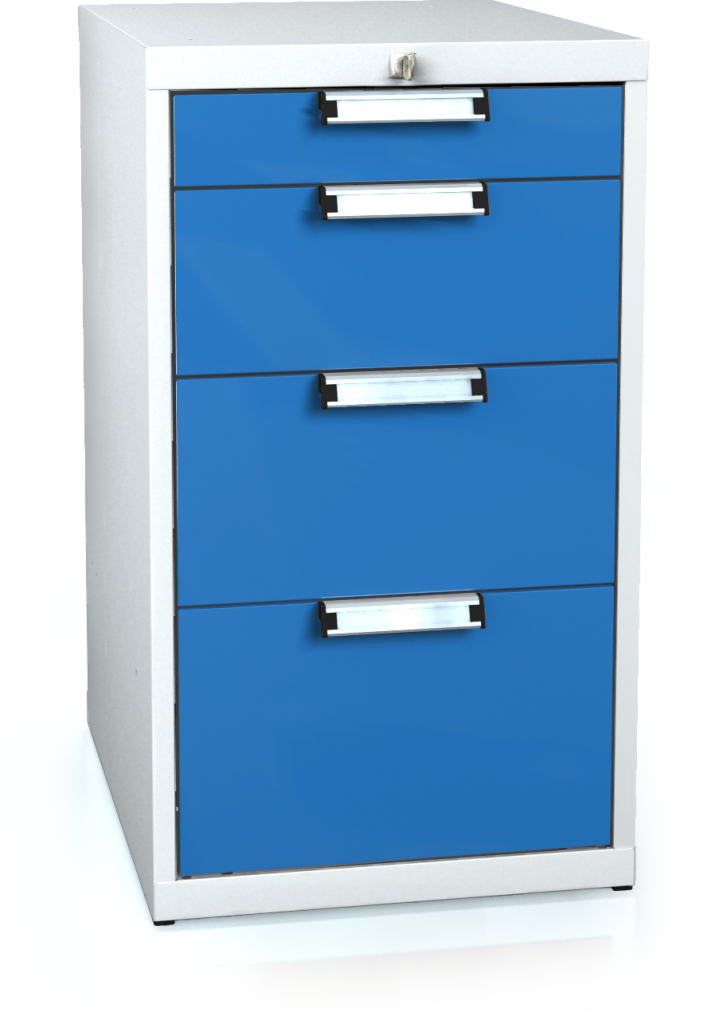 Universal cabinet for workbenches 840 x 480 x 600 - 4x drawer